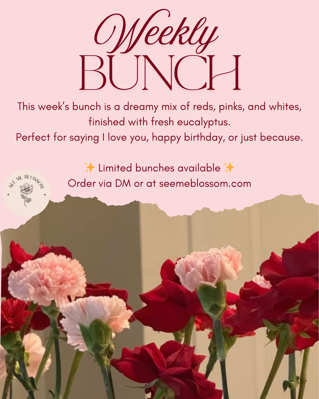 This Weeks Bunch… Blushing Hearts
